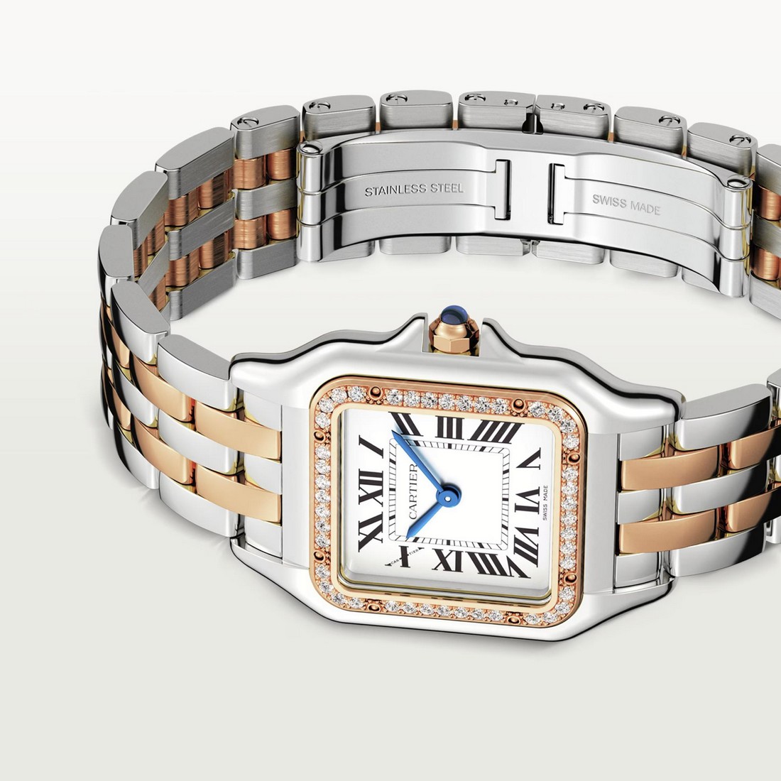 Đồng Hồ Cartier Panthère De Cartier Medium Watch Nữ Xám Vàng Hồng